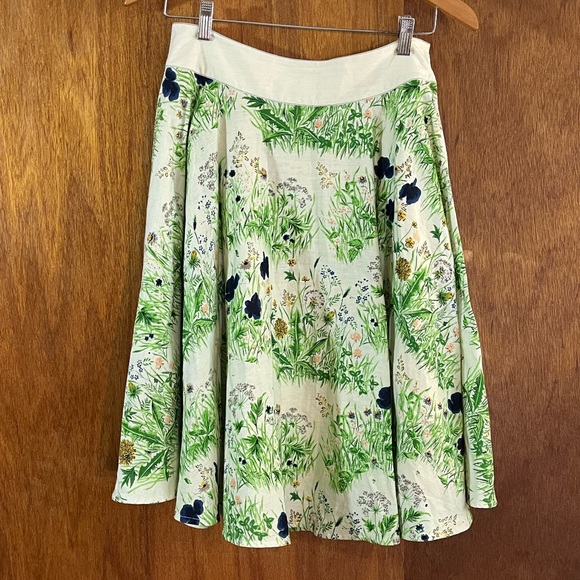 VIOLA Floral Skirt Cotton/Linen Blend Sz 4 - Picture 2 of 5